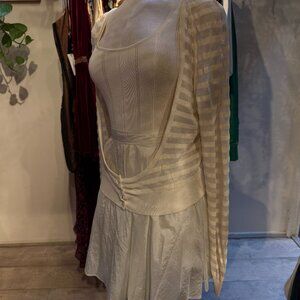 Authentic vintage AZZEDINE ALAIA 3 Piece Ensemble in Ivory